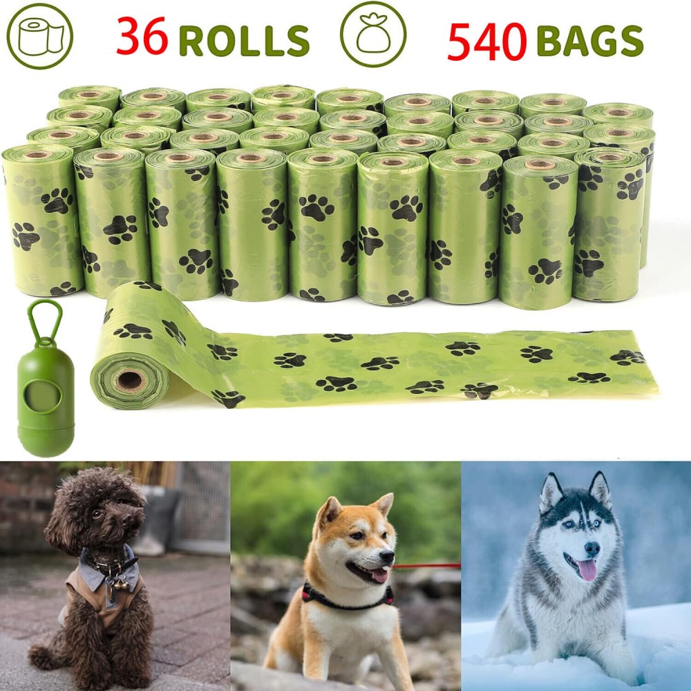 540 Heavy-Duty Dog Poo Bags with Dispenser