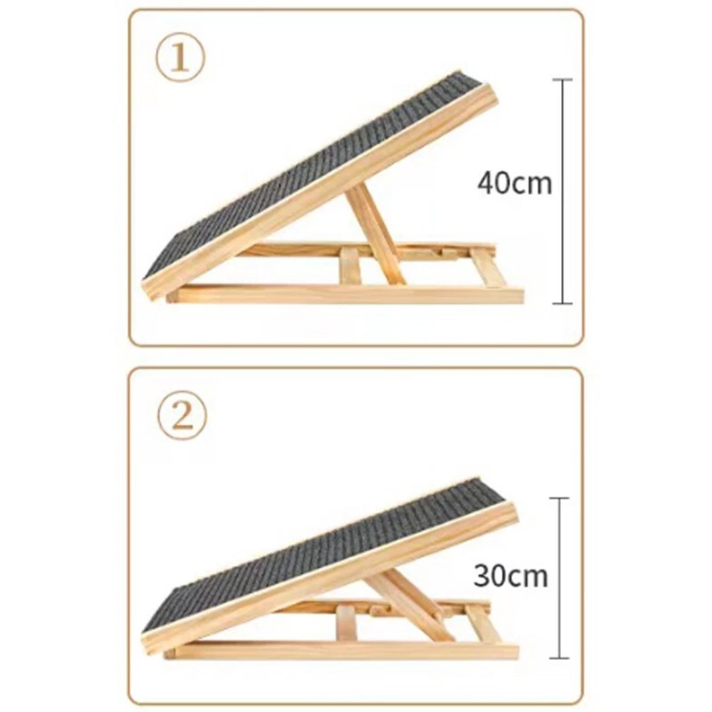 Adjustable Wooden Dog Ramp with Non-Slip Surface - Image 3