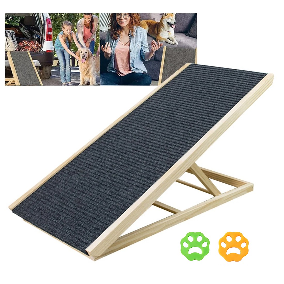 Adjustable Wooden Dog Ramp with Non-Slip Surface - Image 4