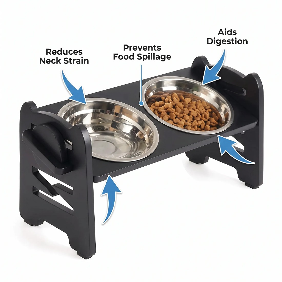 Adjustable Raised Double Dog Bowl Stand