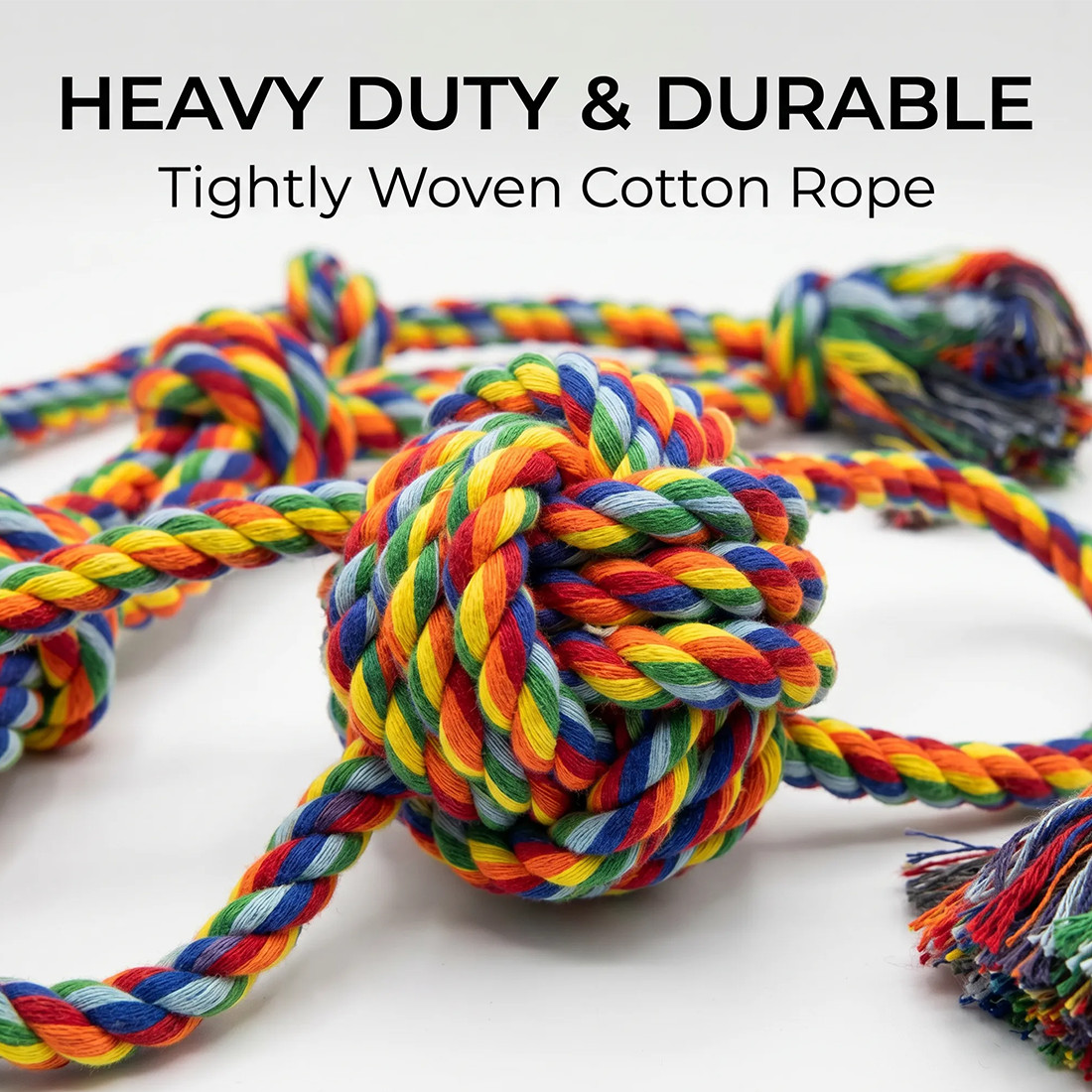 6-Piece Rainbow Dog Rope Toy Set - Image 4