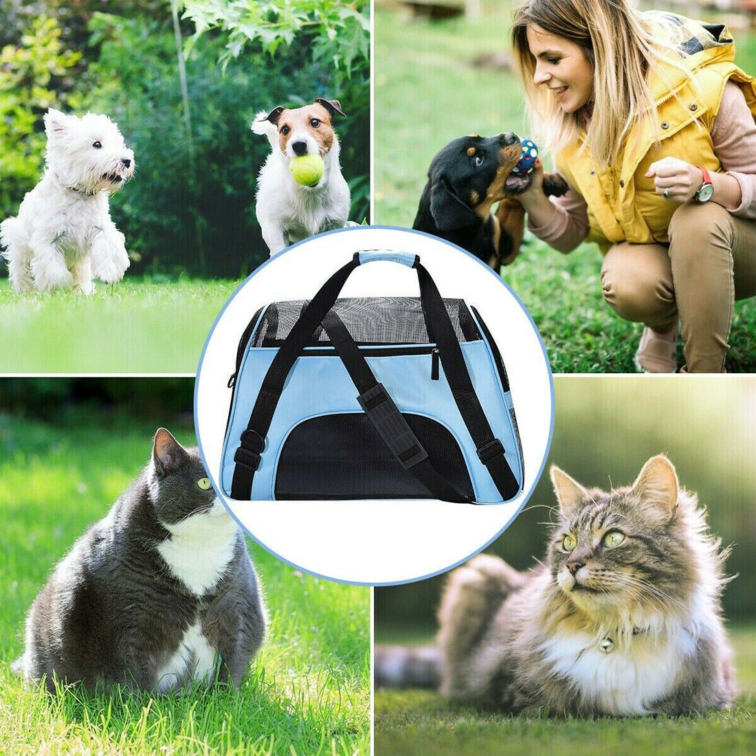 Foldable Soft Pet Travel Carrier - Black - Image 2