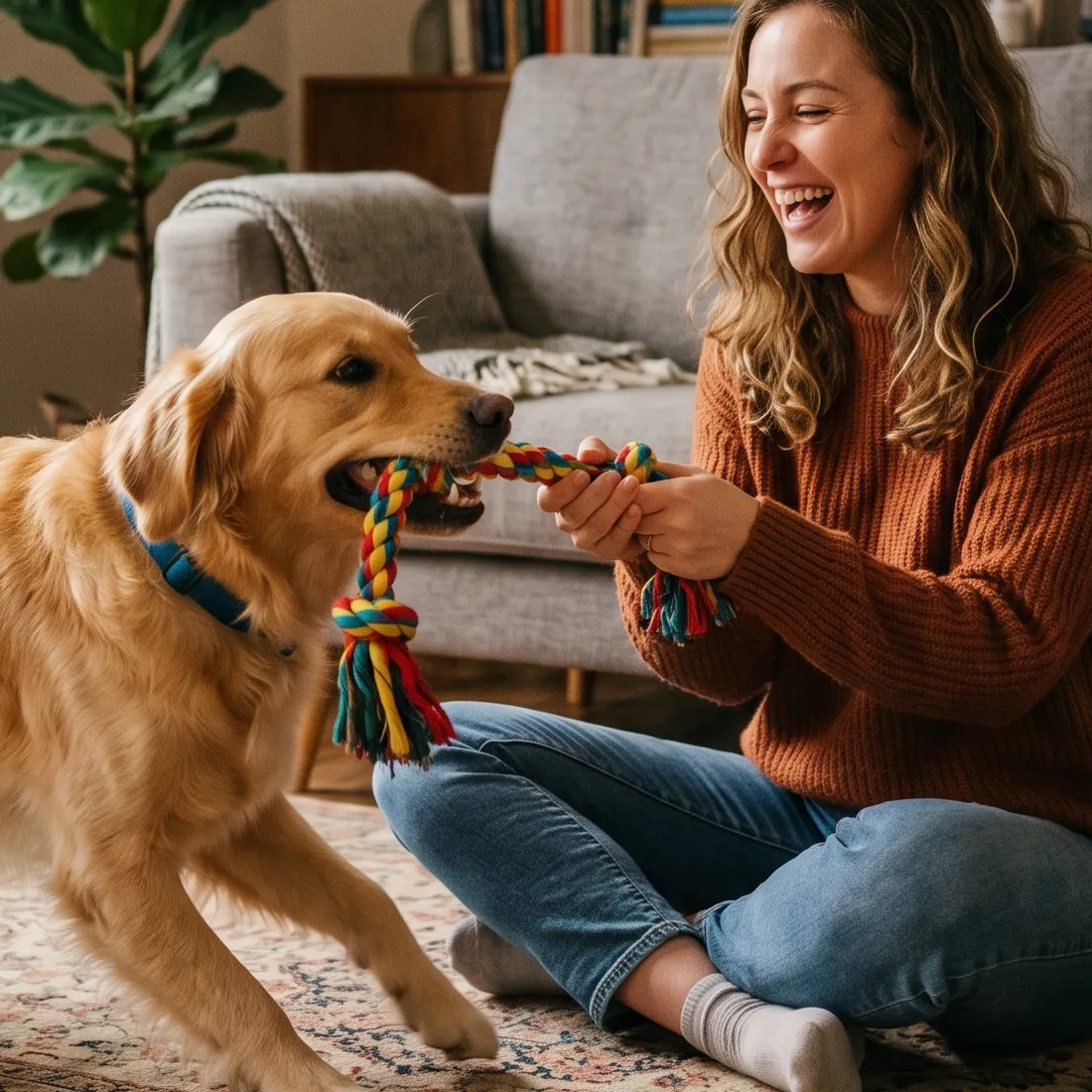6-Piece Rainbow Dog Rope Toy Set - Image 8