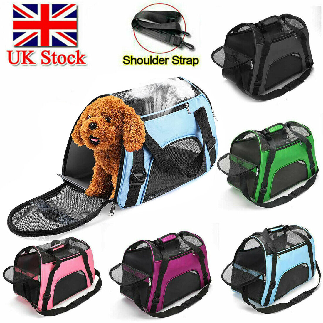 Foldable Soft Pet Travel Carrier - Black